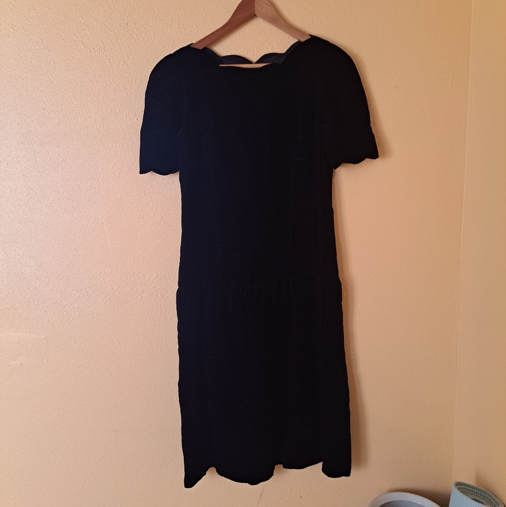 Vintage Black Velvet 80s Dress